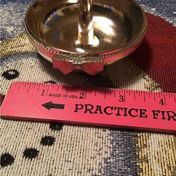 KATE SPADE X LENOX SILVER PLATE RING HOLDER EUC JEWELRY TRINKETS TWO TONE - Picture 5 of 5